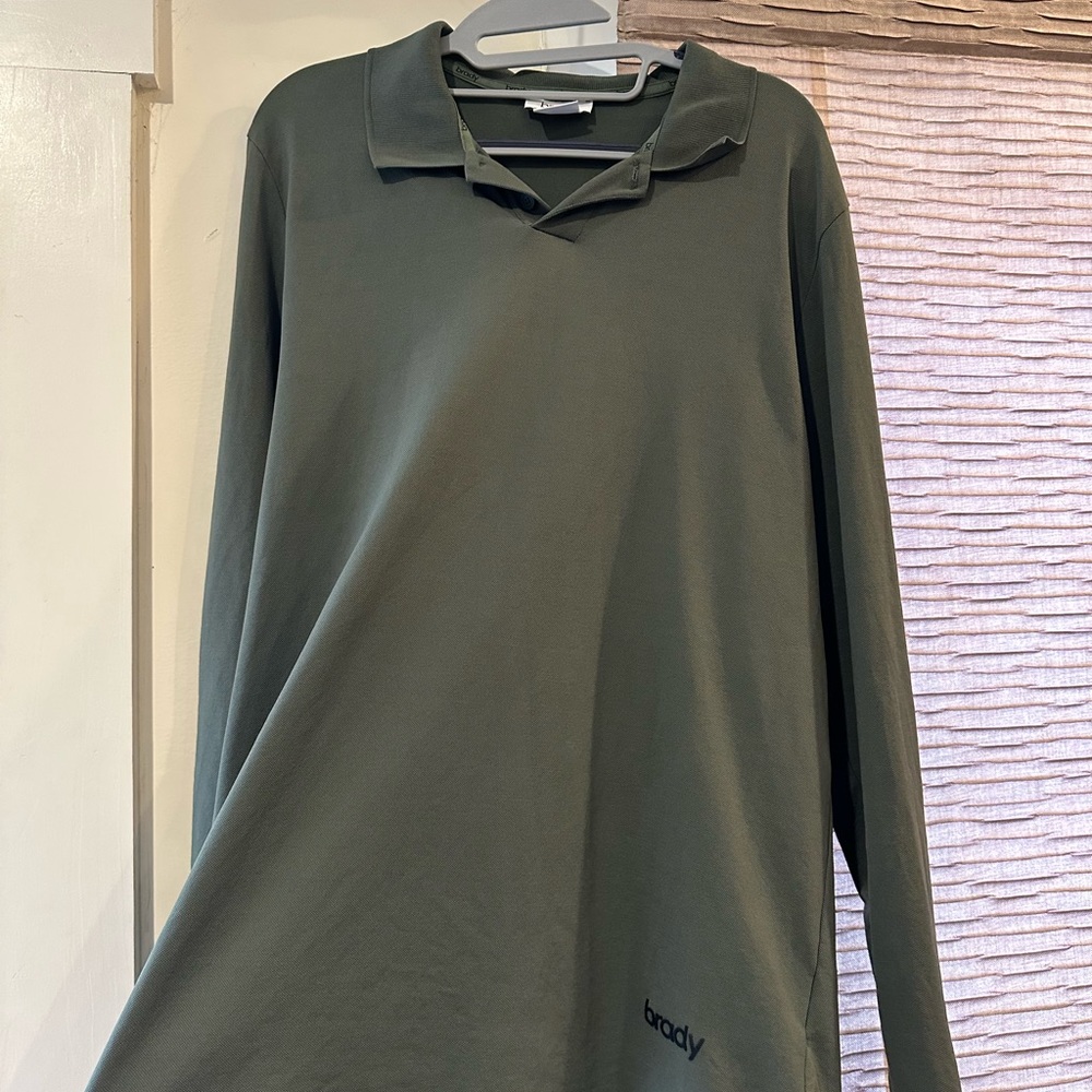 BRADY BRAND L Green long sleeve polo